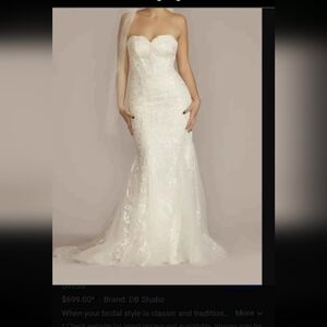David's Bridal Ivory Lace Mermaid Wedding Gown